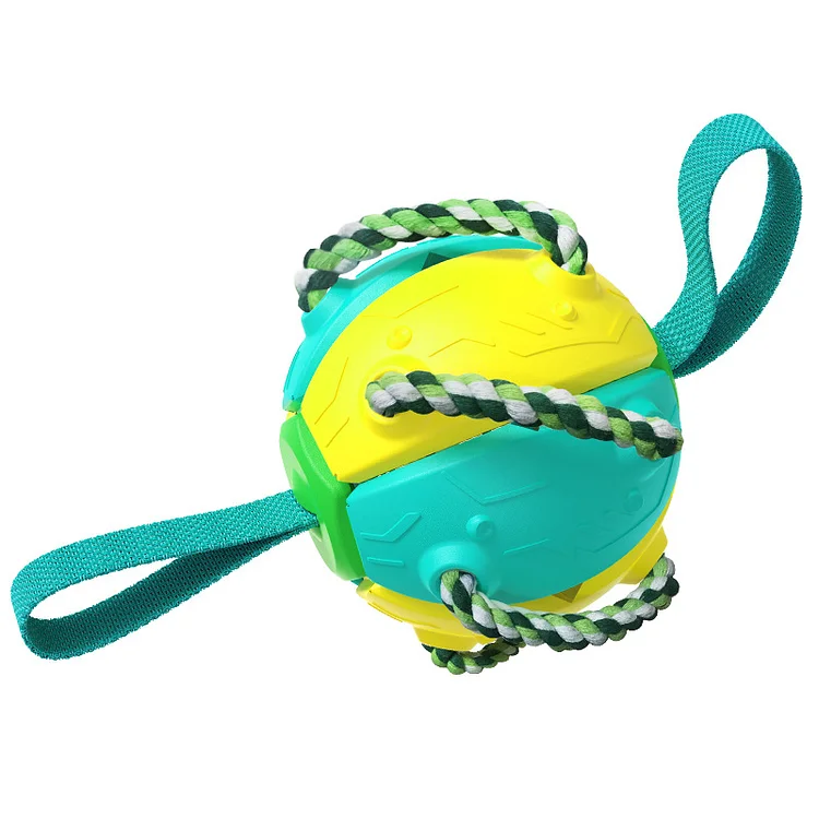 Addcean Dog Toy Balls with Chewing Ropes, Pet Flying Saucer Ball Dog Toy  Interactive Dog Toys for Tug of War, Best Gifts for Small & Medium Dogs【Not  for Aggressive Chewers】 (Blue) 