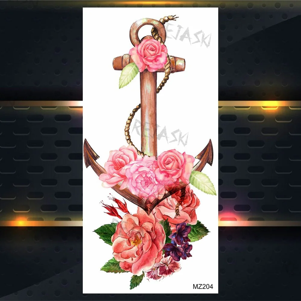 Sdrawing Rose Jewelry Water Transfer Tattoo Stickers Women Body Chest Art Temporary Tattoo Girl Waist Bracelet Flash Tatoos Flower
