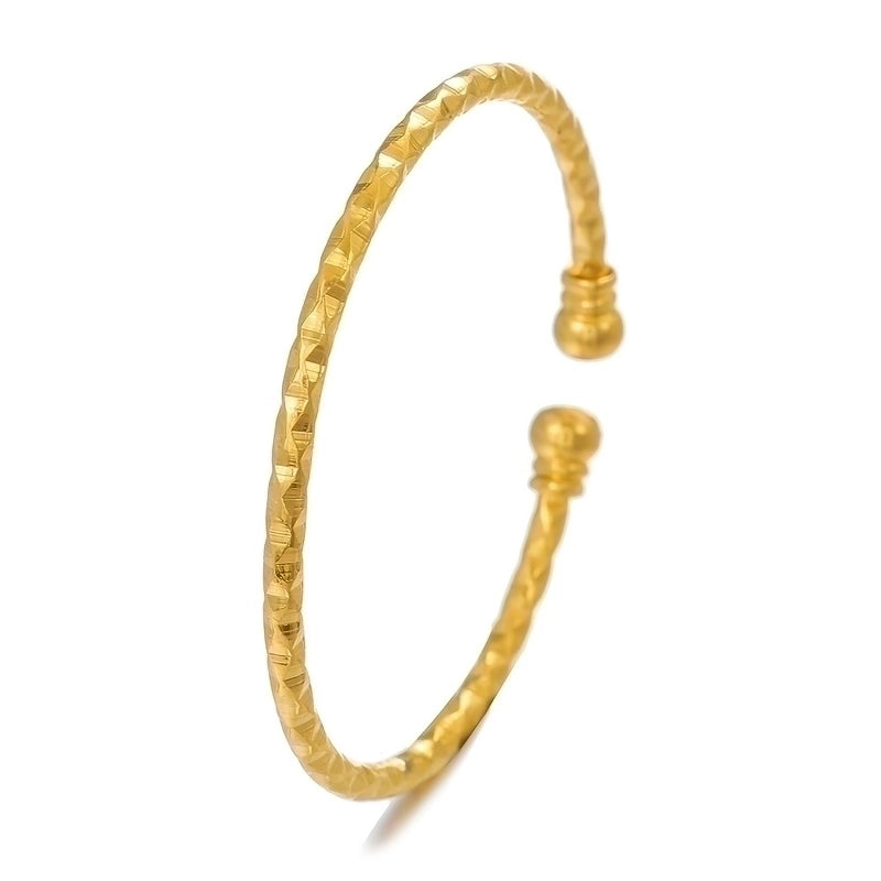 Classic Style Argyle Copper Plating 18k Gold Plated Bangle