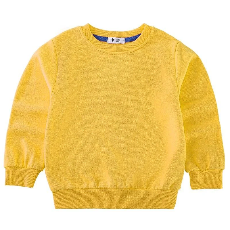2-8T Toddler Kid Baby Boy Girl Spring Clothes Pullover Top Long Sleeve Sweatshirt Casual Plain Candy color Hoodies Sweet Outfit