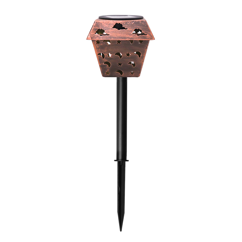 

Solar Light Hollow Wrought Iron Lantern Lawn Stake Lamp Garden Decor (A), 501 Original