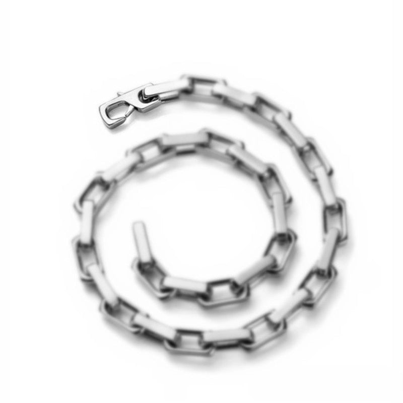 Titanium Steel Men’s Handmade Cuban Chain Square Chain Thick Stainless Steel Bracelet Metal Trendy Men’s And Women’s Bracelet