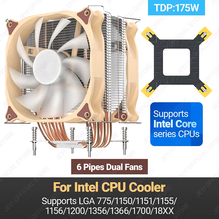 Ywei Ventilateur Processeur CPU 4 Heatpipes 90mm Pour LGA 775 1150 1156