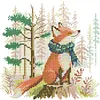 Fox Wearing Scarf-14CT Stamped Cross Stitch 21*21cm/8.27*8.27in tapestrymarket