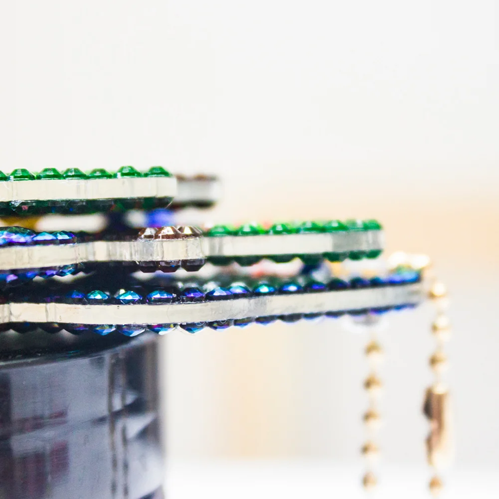 5pcs DIY Full Drill Special Shaped Diamond Painting Seahorse Keychain Craft