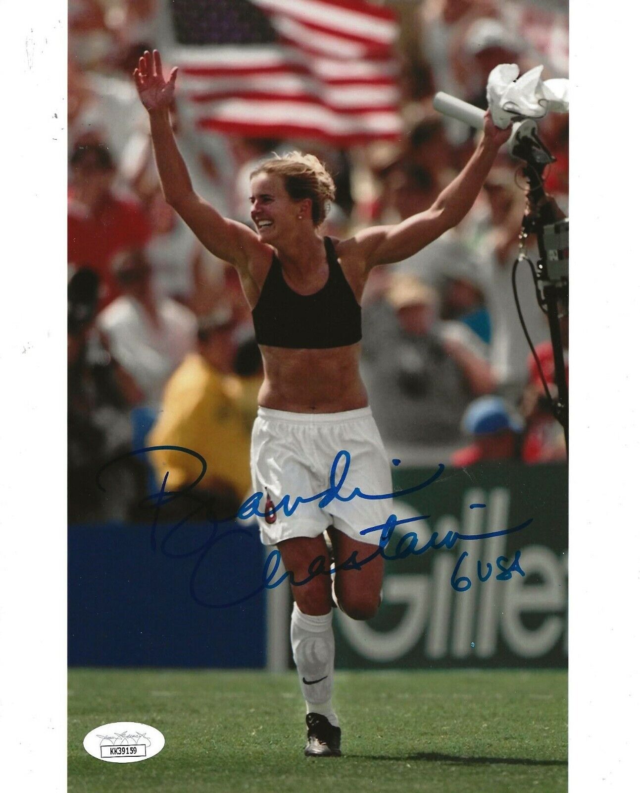 Brandi Chastain USWNT signed Team USA Soccer 8x10 Photo Poster painting autographed JSA