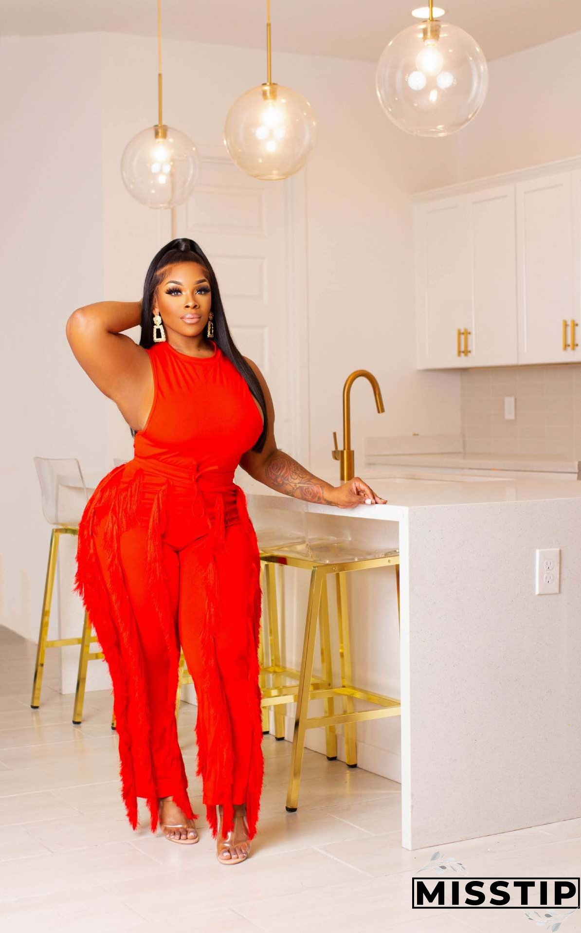 Women's Solid Color Tassel Two Piece Suit