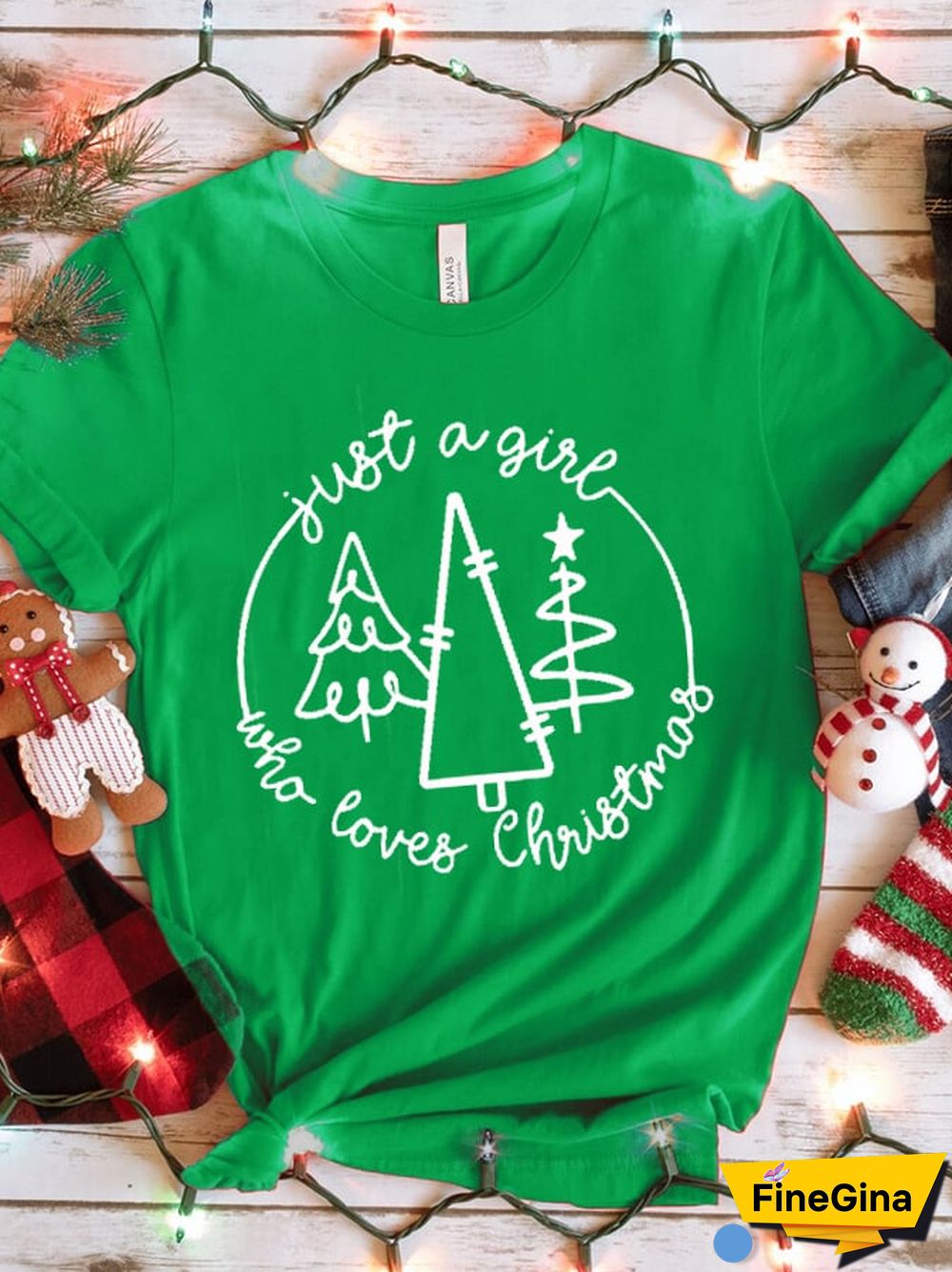Women's Just A Girl Who Loves Christmas T-Shirt