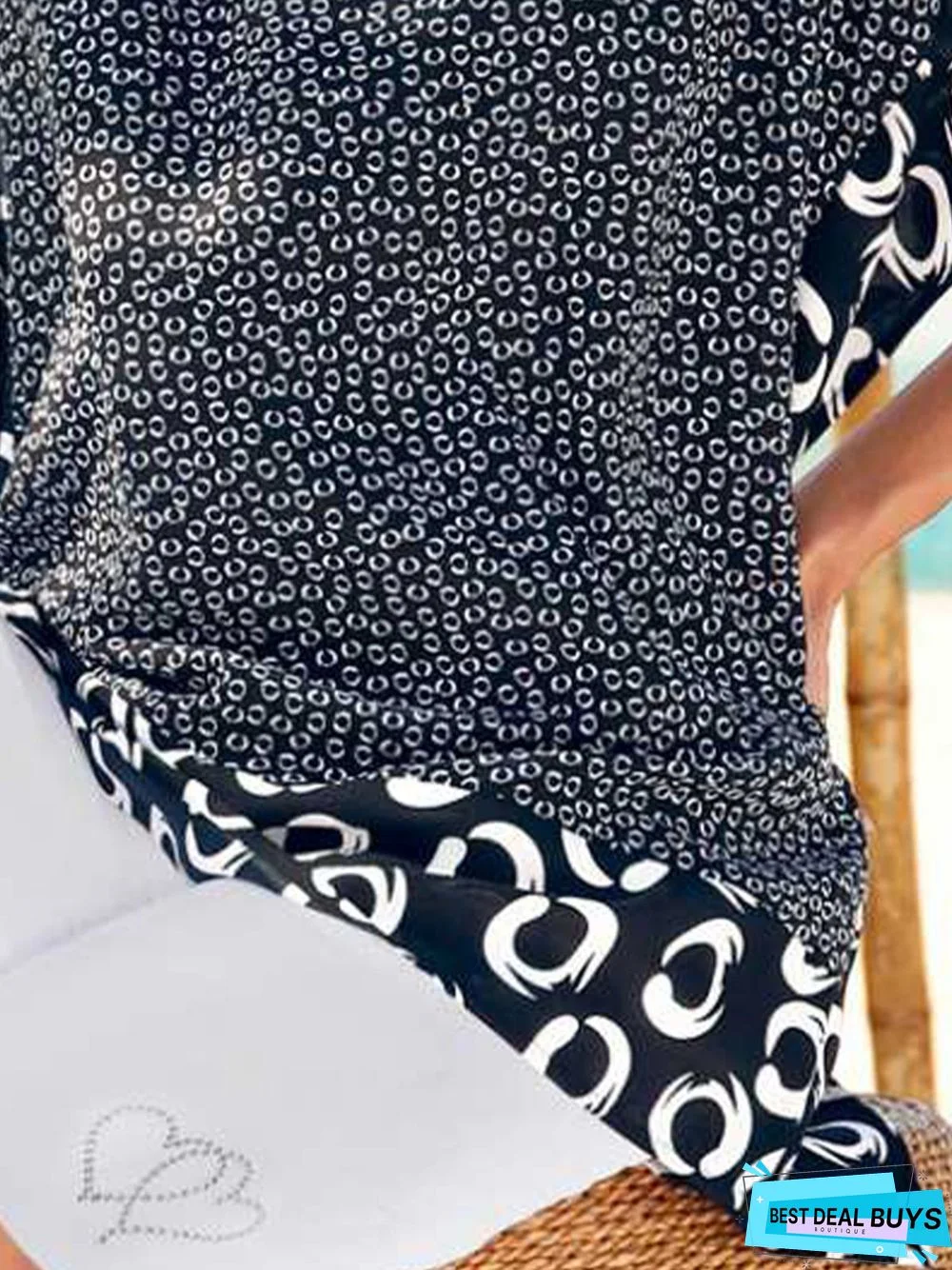 Printing Disty Floral Casual Loose Daily Blouse