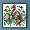 >SALE<5D DIY Partial Special Shaped Drill Diamond Painting Kit Floral Dragon 30x30cm