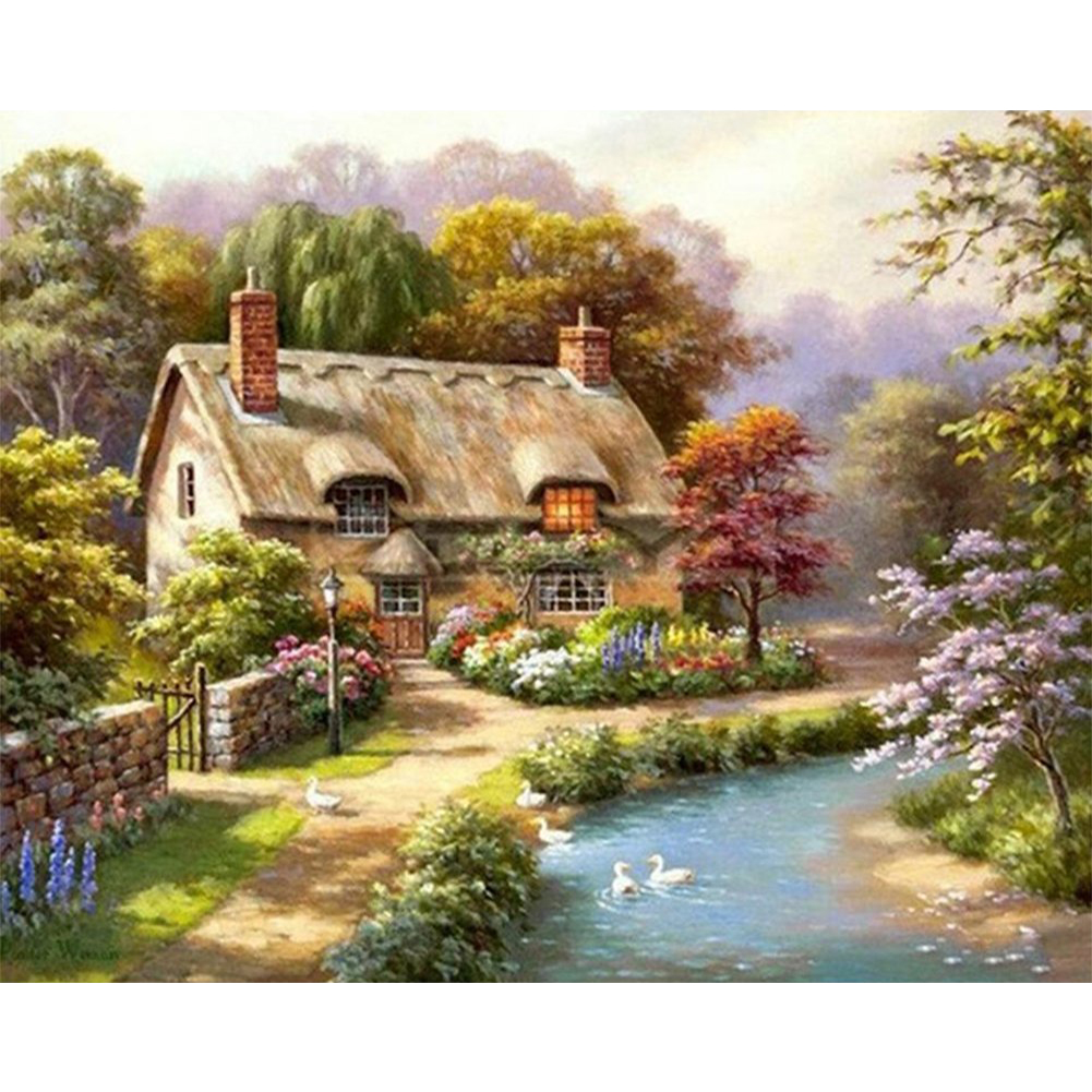 Country House Full 11CT Counted Canvas(50*40cm) Cross Stitch