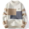 Trendy Color Block Knit Sweater