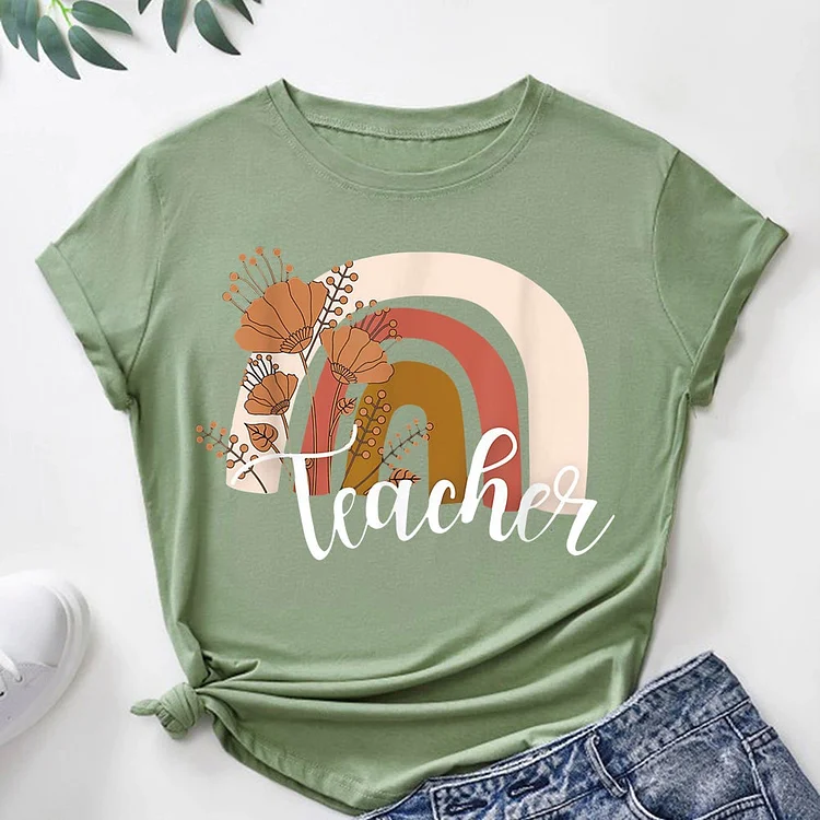 Rainbow Teacher Cute   T-Shirt Tee-06616