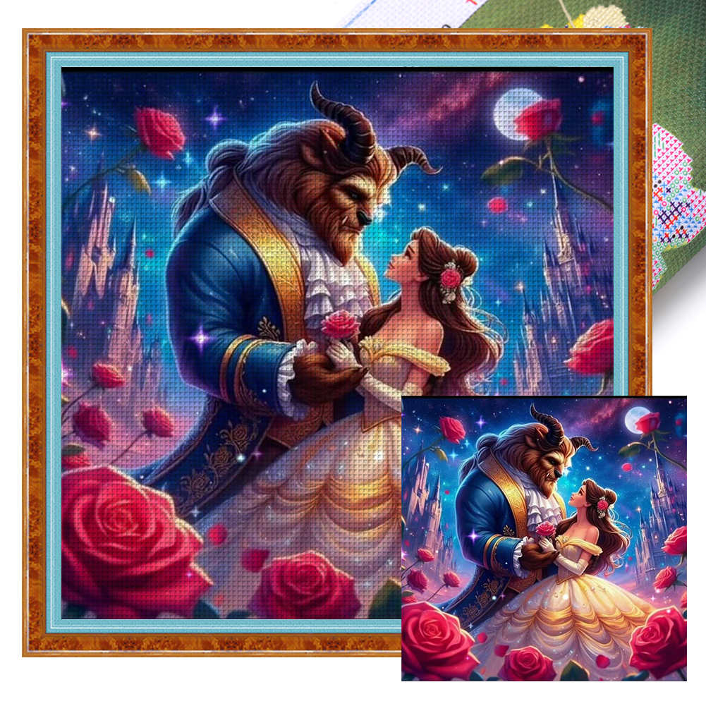 Beauty And The Beast Full 11CT Pre-stamped Canvas(45*45cm) Cross Stitch