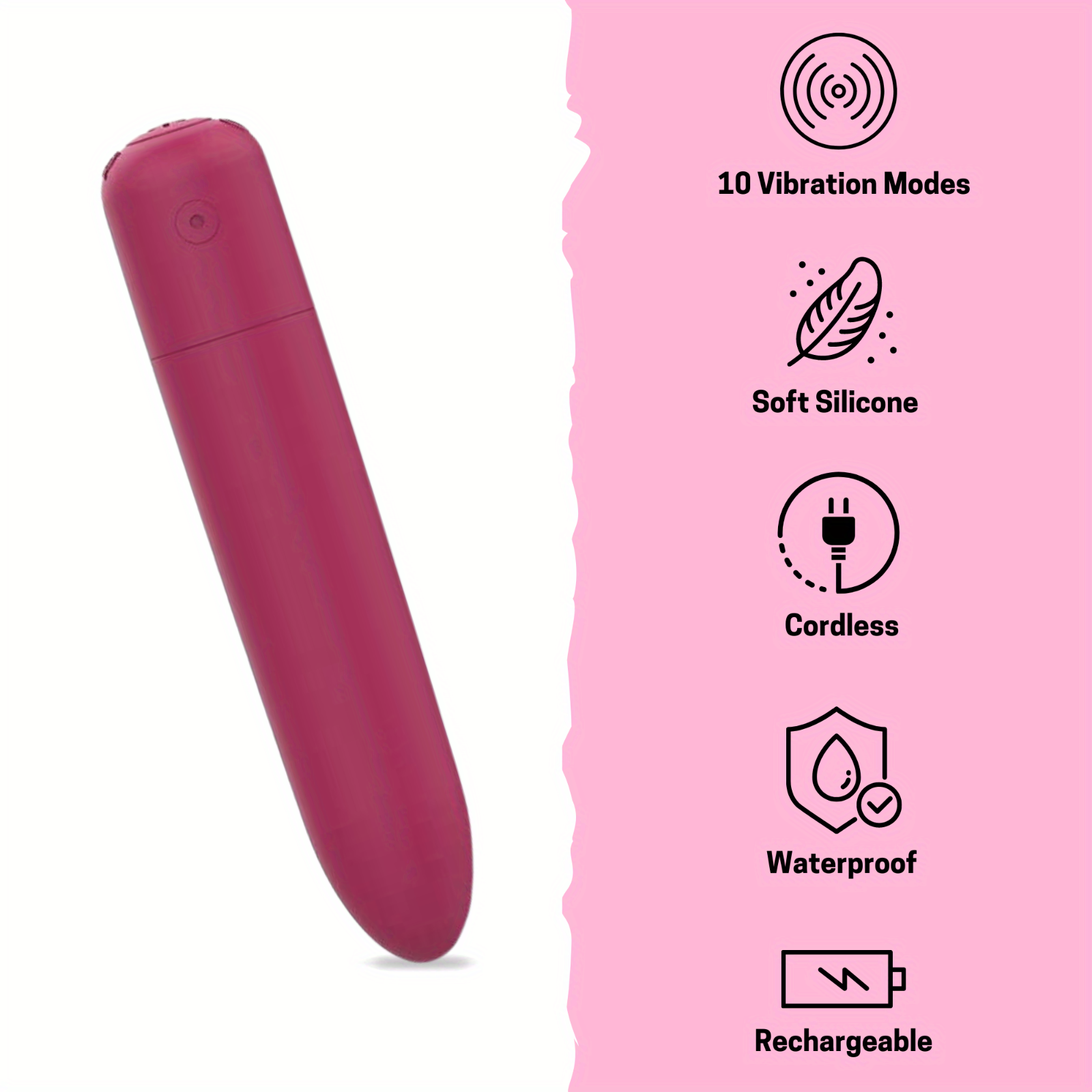 Waterproof USB Charge Bullet Vibrator for Women