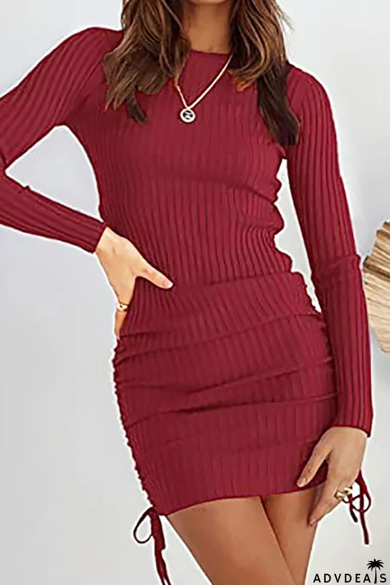 No Turning Back Drawstring Mini Dress