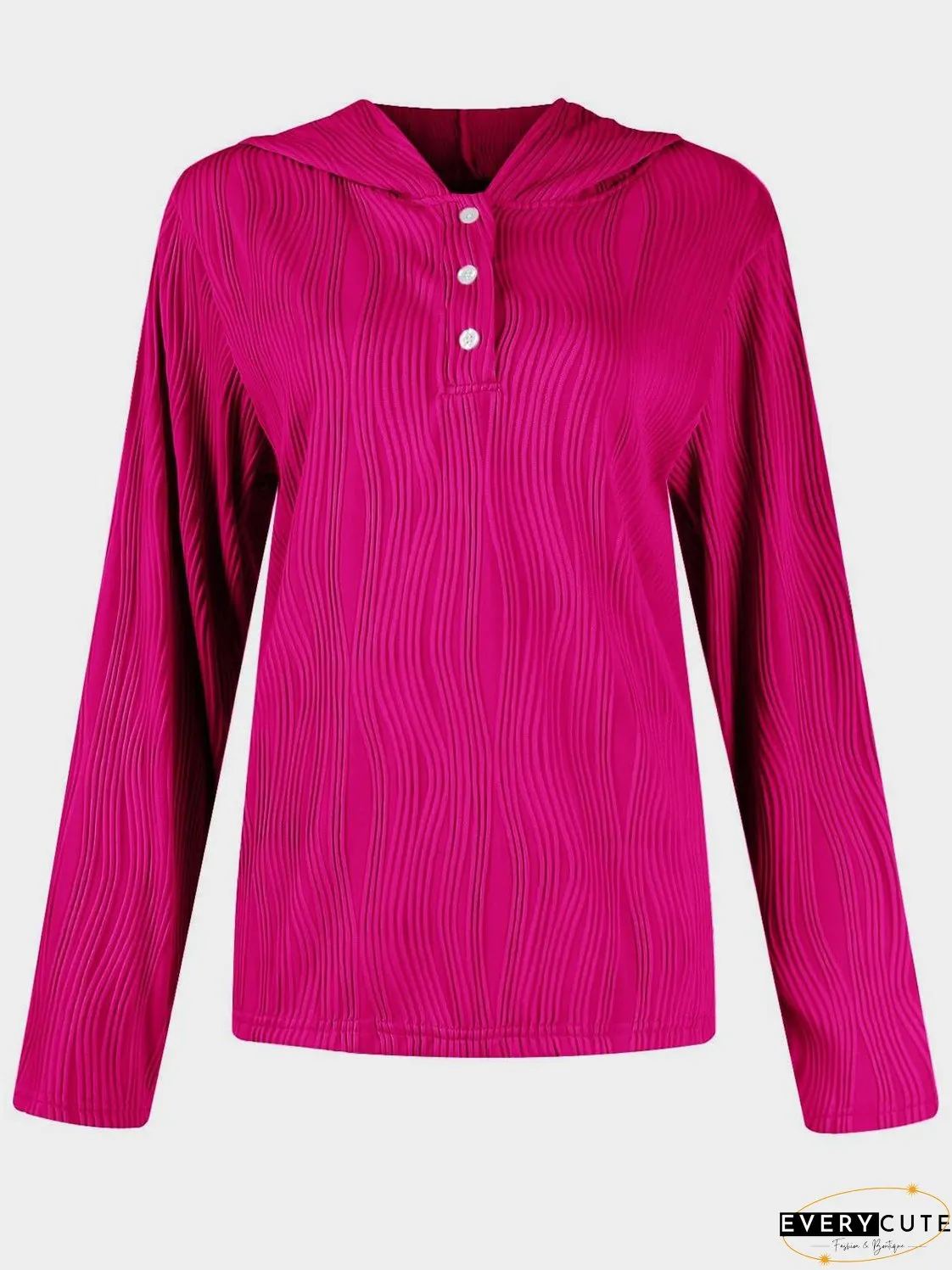 Textured Long Sleeve Hoodie