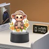 Cute Animal Diamond Painting LED Lamp Diamond Painting Night Light (Monkey)