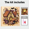 Halloween Bead Art DIY Pearl Painting Kit with Frame(Halloween House)