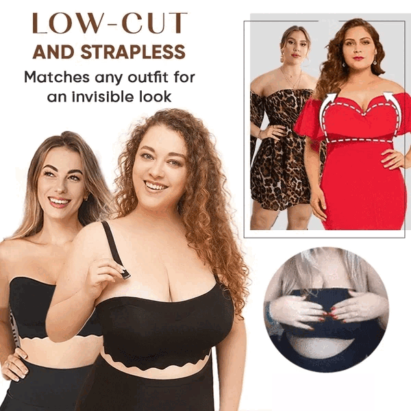 💖Buy 1 Get 2💖Plus size Sexy Strapless Invisible Push Up Bra