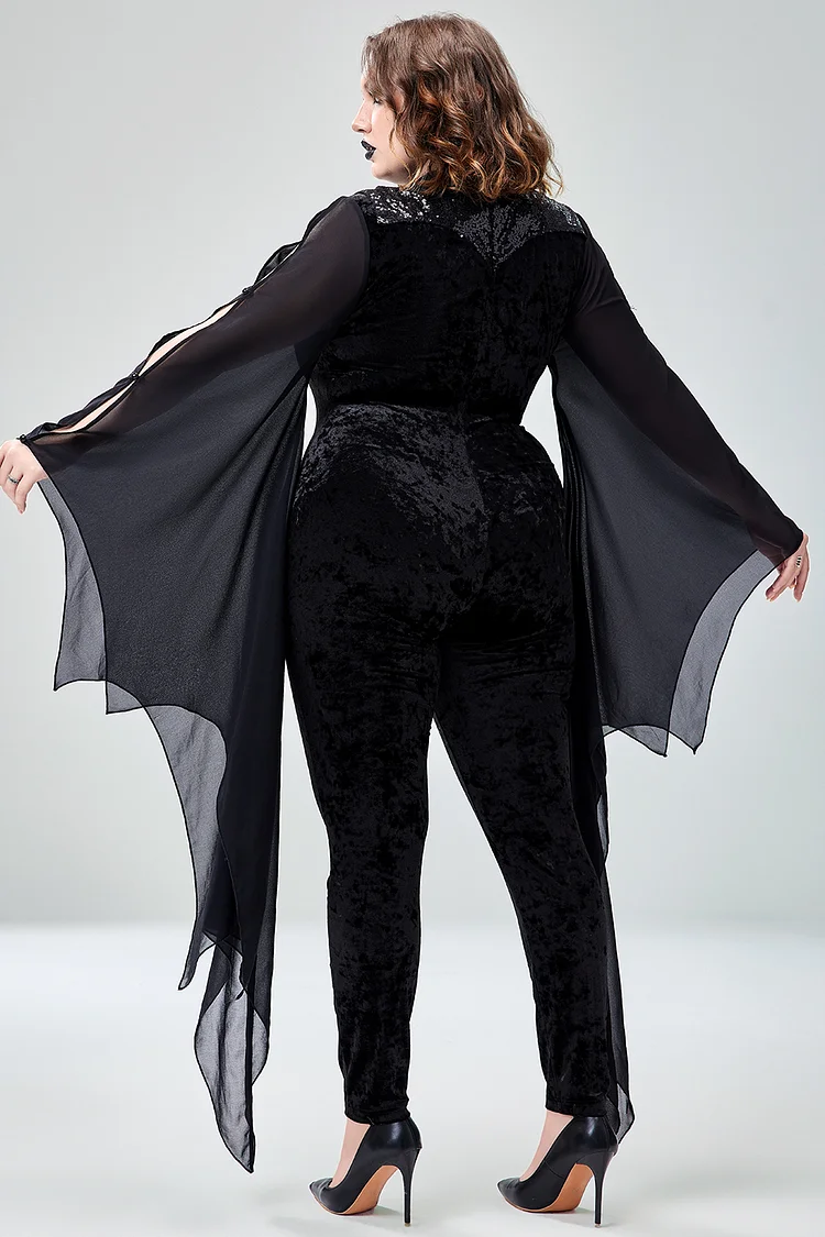 Sweet Lady ブラウス Xpluswear Design Plus Size Halloween Costume Black Midnight Bat