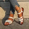 Gioiacombo&trade; Nuovi sandali piatti in pelle stile romano da donna