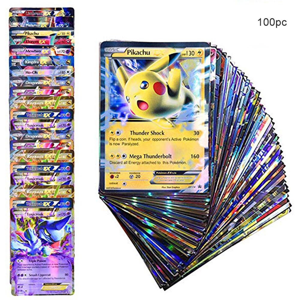 

100pcs Shining Cards for GX EX Cards Toys Trading Card Gift English Version, 501 Original