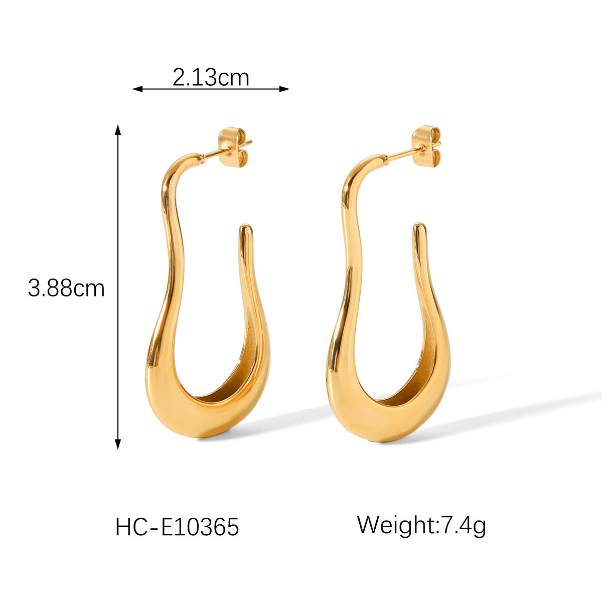 IG Style Circle Geometric Stainless Steel Electroplating Earrings