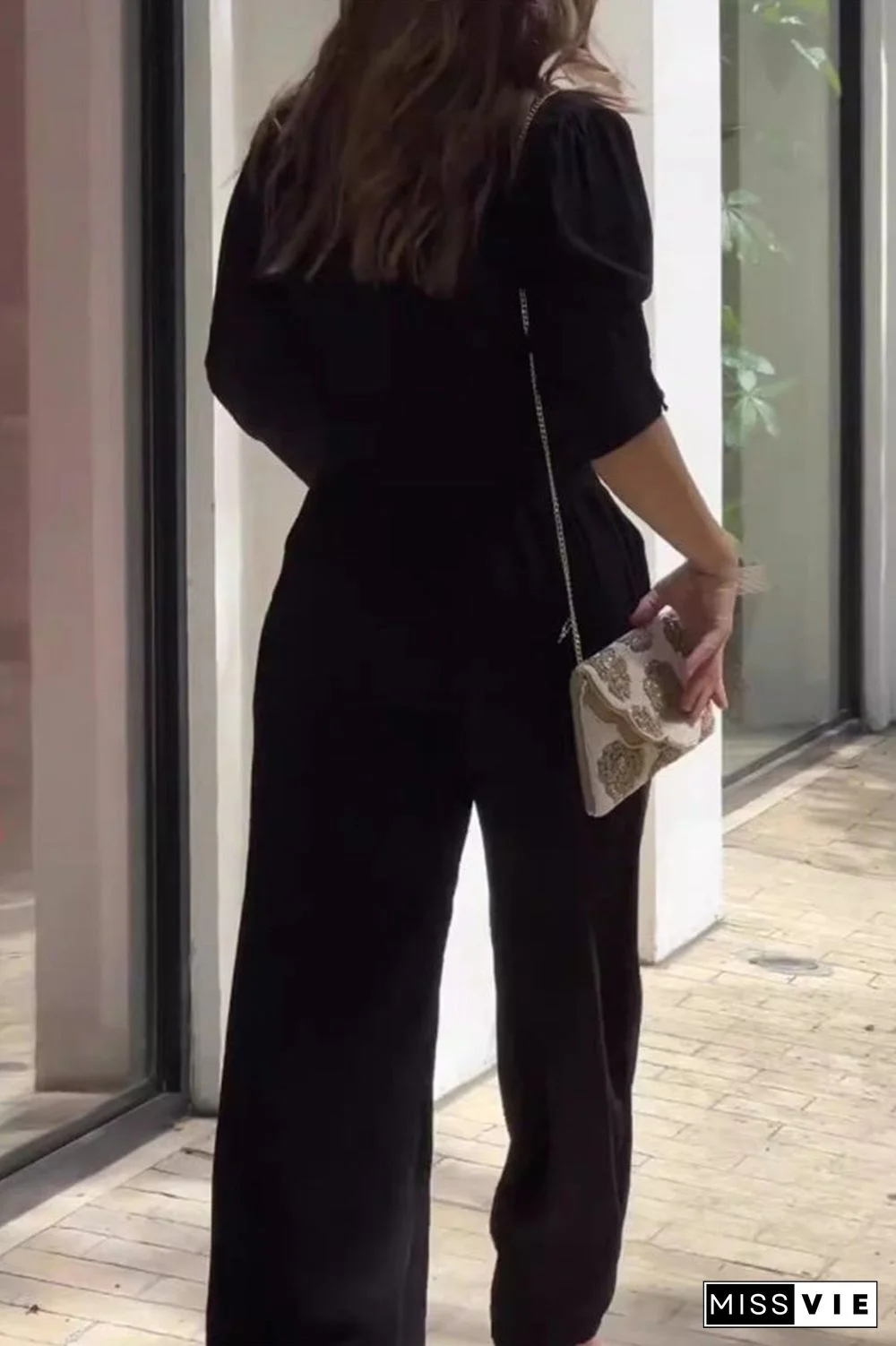 Casual Street Solid Pocket Turndown Collar Long Sleeve Two Pieces