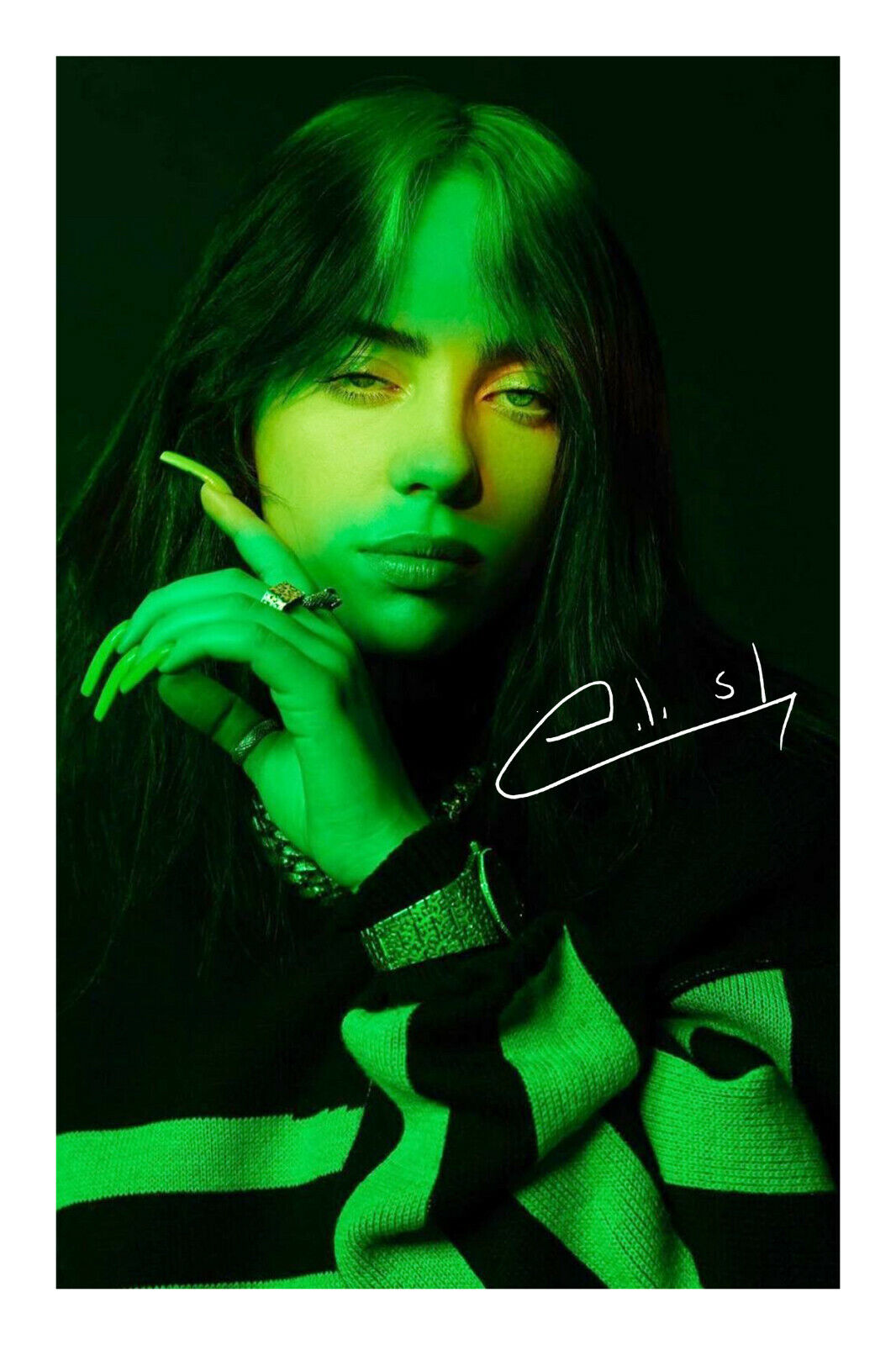 Billie Eilish Signed A4 Photo Poster painting Print Autograph Music