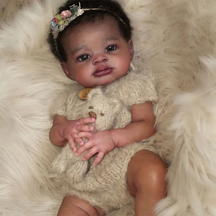  [New Series 2023]18'' Super Lovely Girl Named Brena African American Cloth Body Reborn Baby Doll,Best Kids Gift - Reborndollsshop®-Reborndollsshop®
