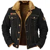 Men's Vintage Outdoor Workwear Cargo Tactical Lapel Casual Fleece Jacket by Inlyline