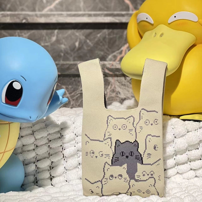 Gift Packaging Handbag Casual Knitted Handbag Woven Bag Multi-pattern Style Knitted Bag For Women