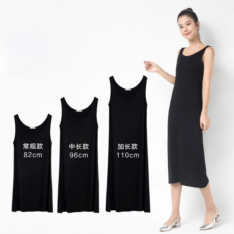 2020 Women's fashion Modal Dress Spaghetti Vest 82 to 110cm Long Under dress Spring and summer Ladies Casual Dresses