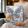 Kit d&rsquo;art diamant&eacute; de perceuse en forme sp&eacute;ciale bricolage de papillon fleur avec cadre 25x25cm