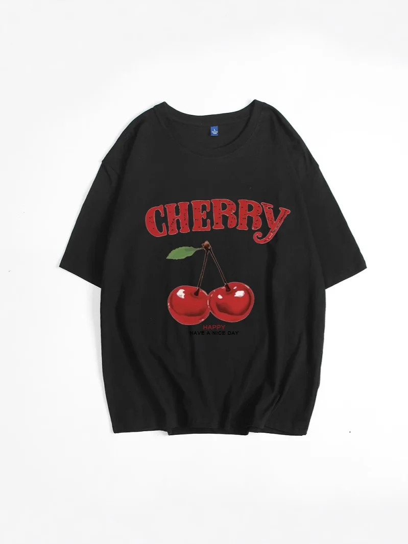 Athvotar Athvotar Sale Ins Wind Letter Print T-Shirts For Women's Summer Free-Rider Cotton Short-Sleeved Top