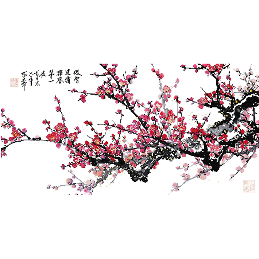 

Flower - 14CT Stamped Cross Stitch - 90*50CM (Big Size), 501 Original