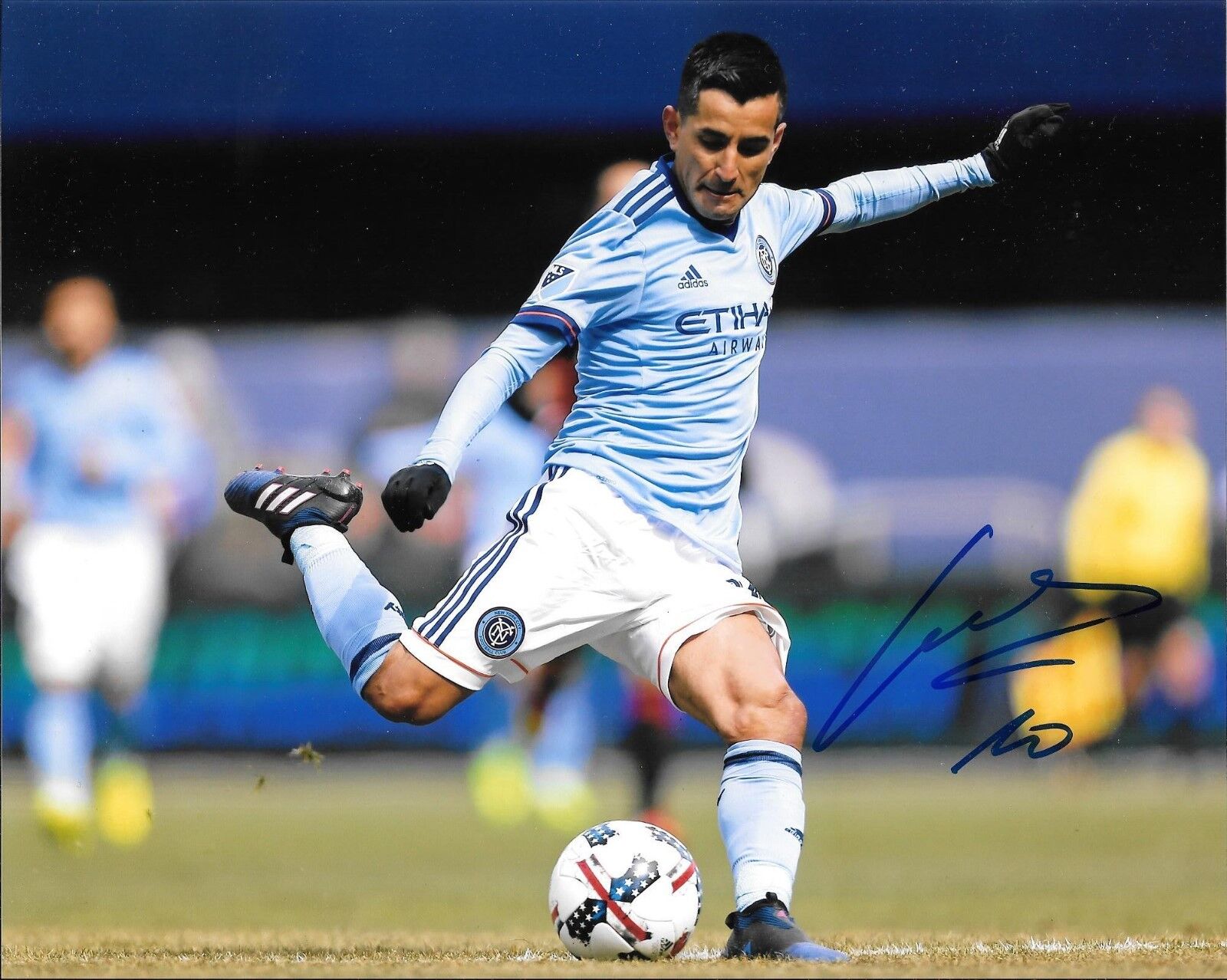 NYCFC NEW YORK CITY FC ~ ARGENTINA MAXI MORALEZ HAND SIGNED 8X10 Photo Poster painting W/COA