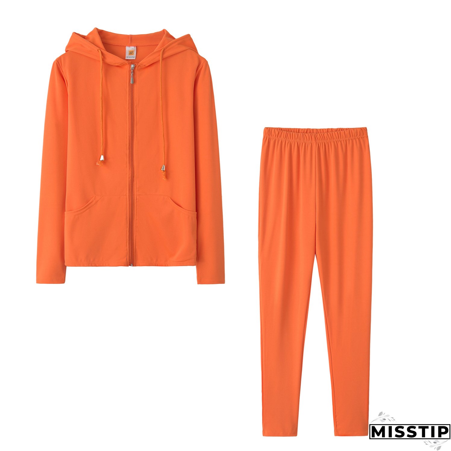 Spring Sexy Casual Solid Color Hooded Two Piece Tracksuit