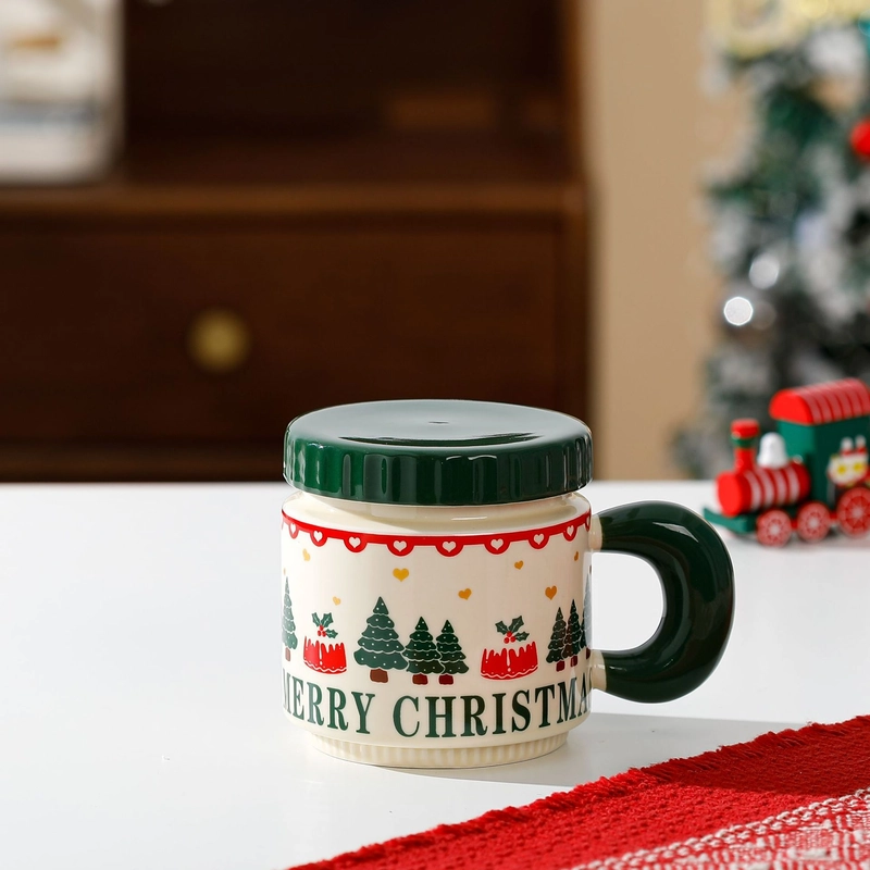 Christmas Casual Christmas Tree Santa Claus Gingerbread Ceramics Mug 1 Piece