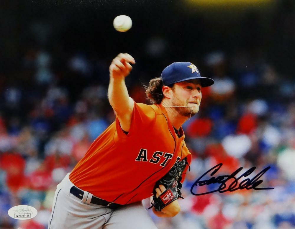 Gerritt Cole Signed Houston Astros 8x10 Pitching PF Photo Poster painting - JSA W Auth *Black