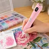 Stylo &agrave; peinture en diamant &eacute;lectrique pour adultes aspirateur sans fil en diamant stylos d&rsquo;art avec lumi&egrave;re LED Type C aliment&eacute;s pour perceuses carr&eacute;es rondes et AB