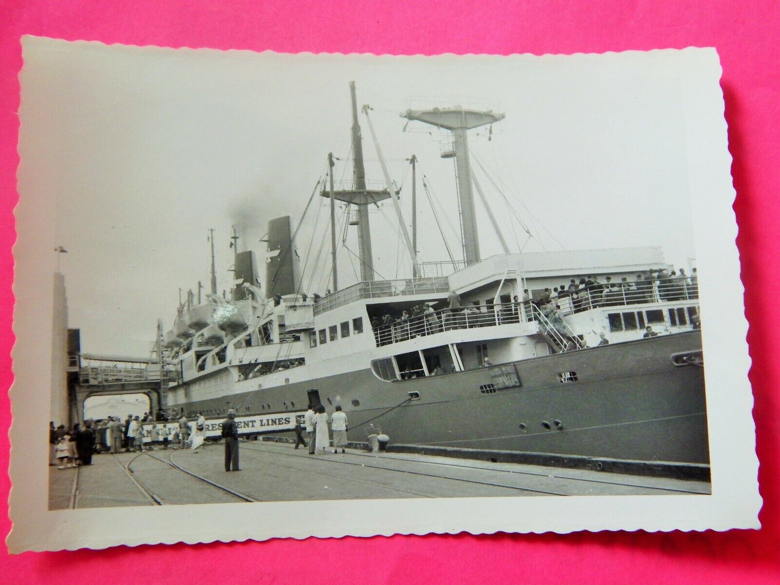 PRESIDENT CLEVELAND STEAMSHIP IN HONOLULU HARBOR ORIGINAL VTG 1957 Photo Poster painting