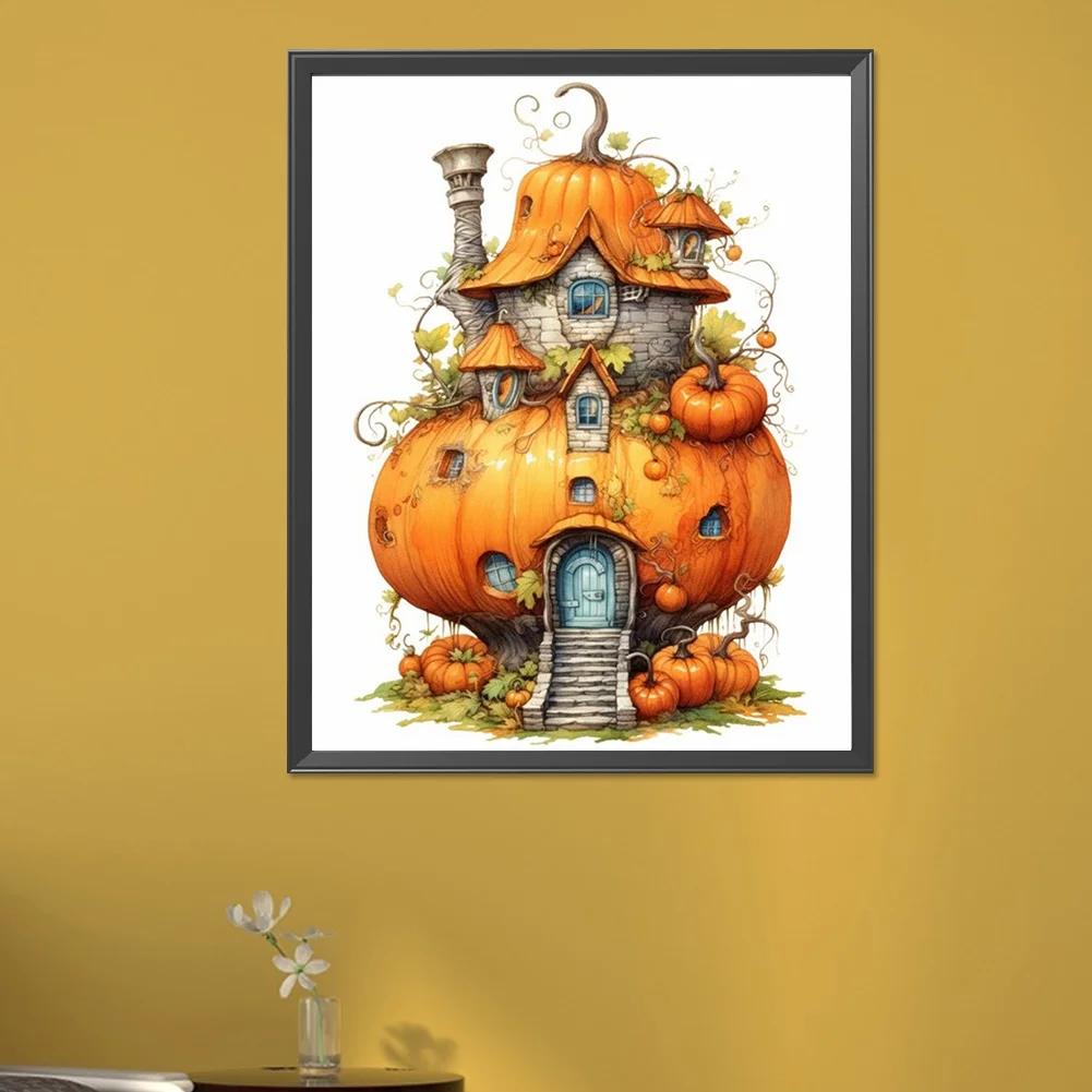 Diamond Painting - Full Round Drill - Pumpkin House(Canvas|40*50cm)