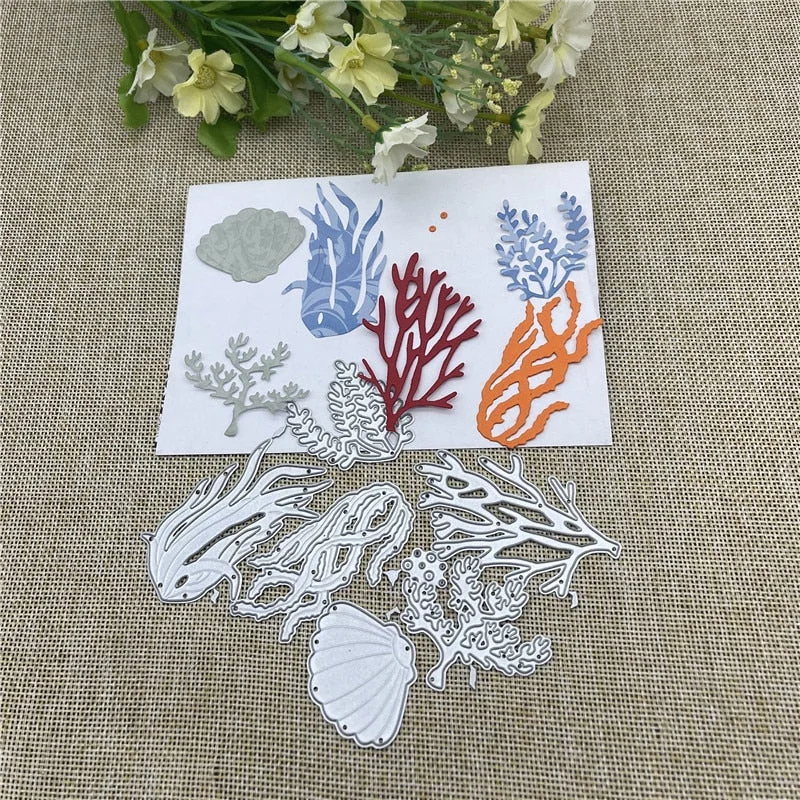 Sea creatures lace card Metal Cutting Dies Stencils For DIY Scrapbooking Decorative Embossing Handcraft Die Cutting Template