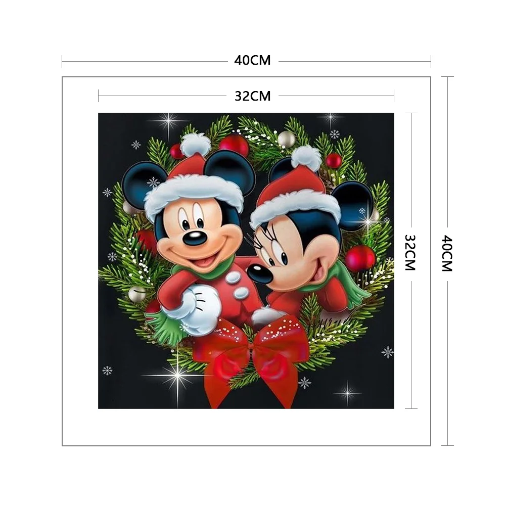 11CT Full Stamped Cross Stitch - Mickey Minnie(Canvas|40*40CM)