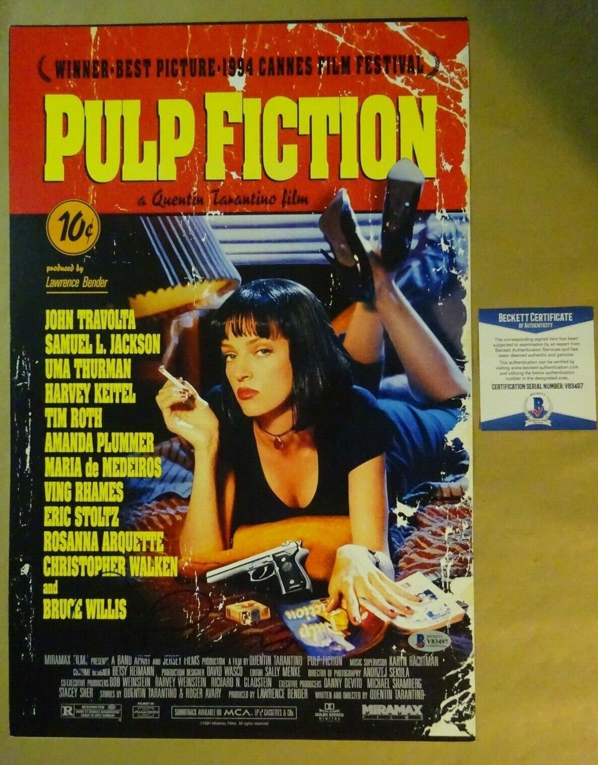 Signed ROSANNA ARQUETTE Autographed Pulp Fiction 11x17