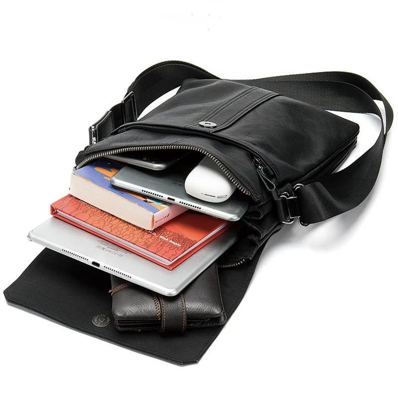 Mens Hipster Messenger Bags Plain Casual Leather Shoulder Bags