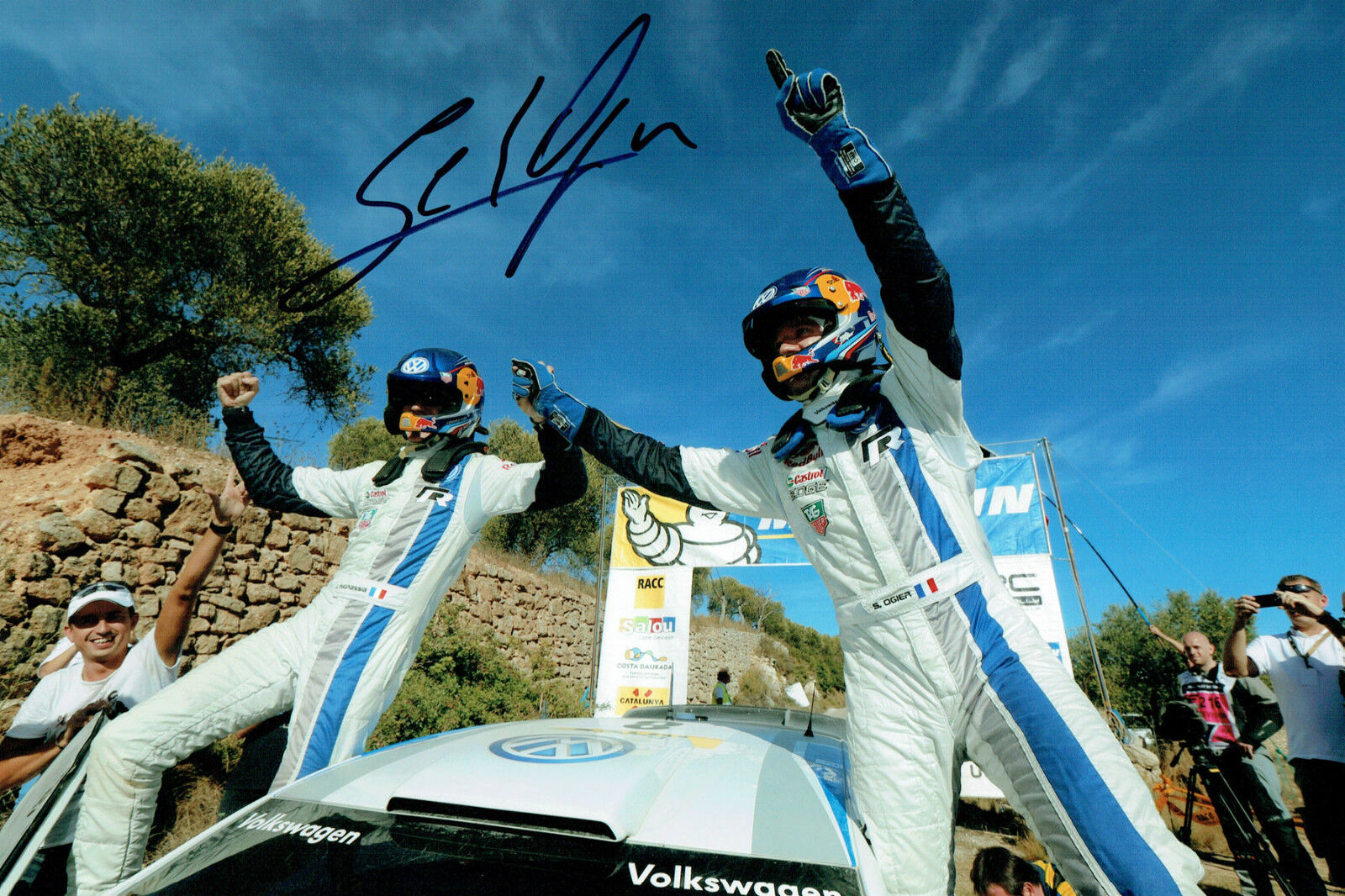 Sebastien OGIER WRC SIGNED 2013 Champion AUTOGRAPH 12x8 VW Rare Photo Poster painting AFTAL COA