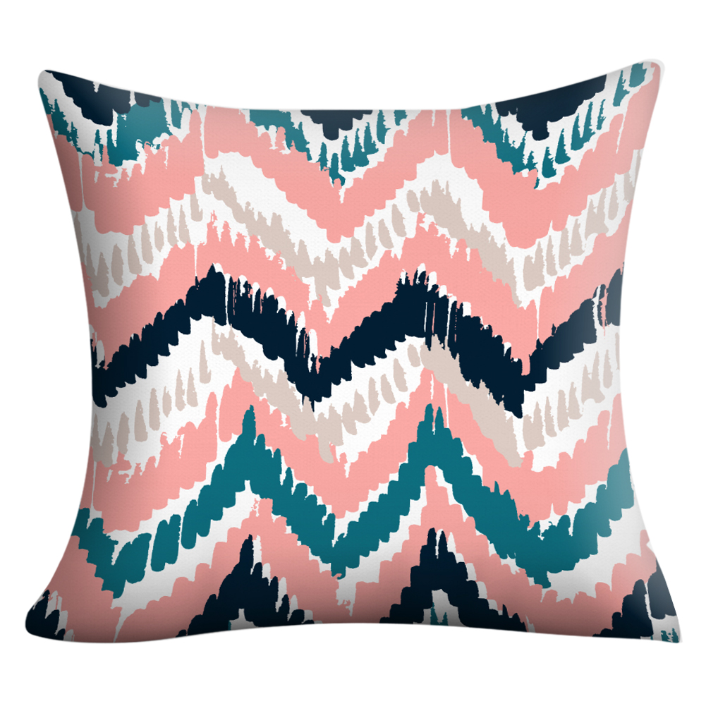 

Geometric Print Pillow Cases Sofa Bedroom Peach Skin Throw Pillow Cover (F, 501 Original